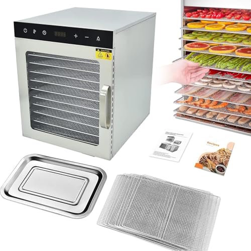 XINRISHENG Deshidratador de Alimentos para Carne, 10 bandejas Secador de Alimentos eléctrico de 800W, Máquina liofilizadora para el hogar, Deshidratador Comercial