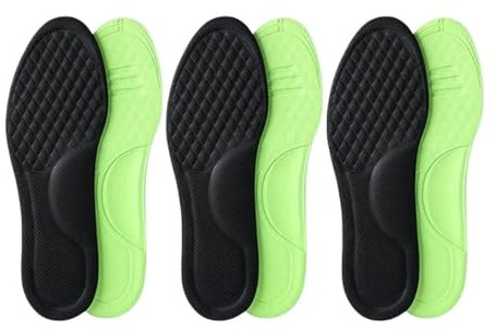 MOVDARL Orthopädische Einlegesohlen aus weichem Memory-Schaum, desodorierende Einlegesohle für Schuhe, Sport, absorbiert Schweiß, weich, antibakteriell, Schuhzubehör (Schwarz, 3 Paar, Größe 41–42)