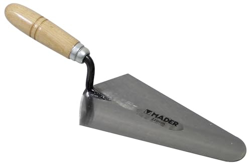Paleta albañil - paleta de esquina cortada de 215 mm, ideal para acabados precisos en trabajos de albañilería. Fabricada en acero resistente.*