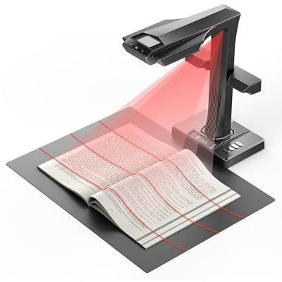 CZUR ET Max Document Scanner, Professional Book Scanner with 38MP UHD Cam, 410 DPI, Laser Auto-Flatten, Professional A3 Scanner for Schools and Offices, CZUR Scanner Support HDMI, Windows/macOS/Linux