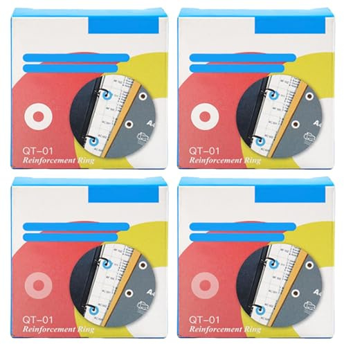 1000 Pack Loose-Leaf Paper Hole Reinforcement Ring Labels Stickers, Extra Self-Adhesive Vinyl Hole Punch Protector, Waterproof Ring Holes Page Reinforcers Stickers for Office School Home, Clear+White