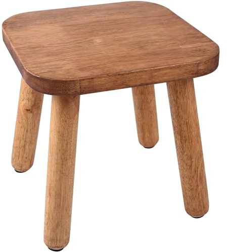 Wesketch 11.7 Inch Wooden Step Stool, Bathroom Stool for Adults, Step Stool for Toddlers, Plant Stool with Four Detachable and Assembled Legs for Playroom, Kitchen, Bedroom, Bathtub