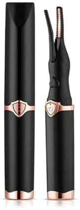 2 in 1 Wimpernzange Beheizbar, 2 in 1 Beheizbare Wimpernzange Langanhaltender Halt, 10 S Schnellaufheizung Mehrstufige Temperatureinstellung Eyelash Curler Schädigt die Wimpern Nicht (Schwarz)