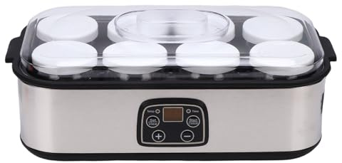 BAOFUYA Macchina per Yogurt, Macchina per Yogurt Probiotica Digitale Automatica con Timer 48 Ore con Controllo Costante della Temperatura per Uso Domestico (Spina europea 220 V)