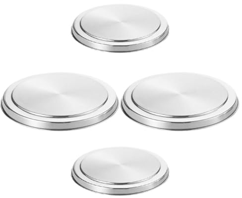Healeved Couvercles de Brûleurs Ronds en Acier Inoxydable Lot de 4 Pièces Protection pour Plaques de Cuisson Électriques Gaz Compatibles Cuisinières Protège-Plaque de Cuisson la