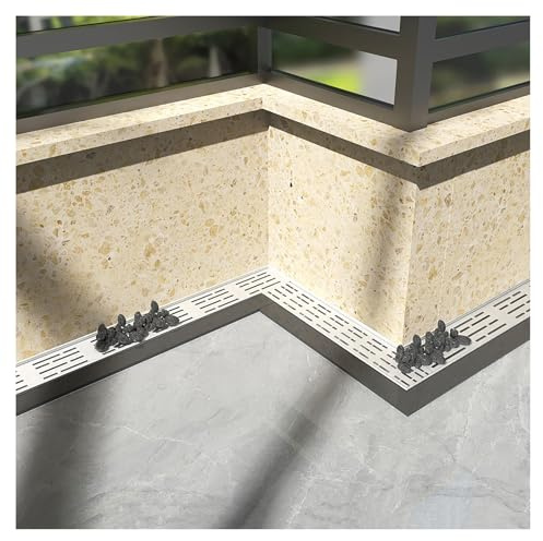 ZXCASDF Canale di drenaggio Stretto in Acciaio Inox 304，canaletta scolo Acqua piovana Robusto，per Fermare Le Foglie,Griglia per Marciapiede，Canale di drenaggio per Cortile(H8*W10CM/H3.15*W3.94IN)