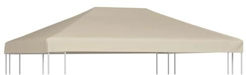 Mokuyary Copertura superiore del gazebo 310 g/m² 4x3 m Beige, Tetto di Ricambio (Telaio tendone non è Incluso) per Gazebo, Tenda