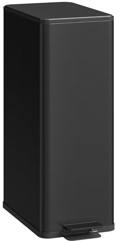 HOMCOM Mülleimer 20 L mit Softclose-Deckel Pedal 21,5 x 37,2 x 57cm Schwarz