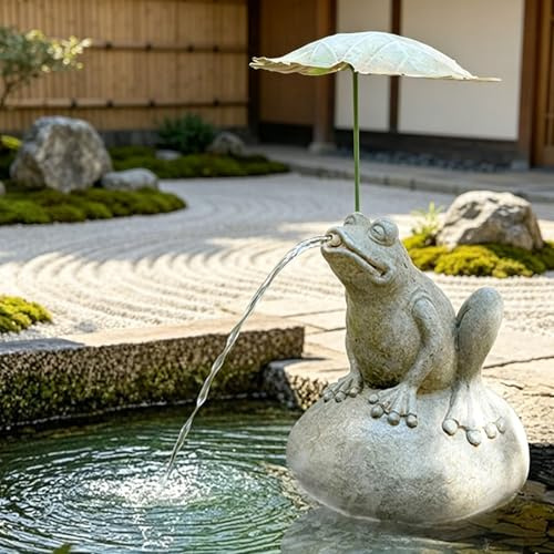ZomoQryn Chorreras para Estanques JardíN Fuentes con Forma Animales Elemento Decorativo con CirculacióN Agua Fabricado En Piedra Artificial Ideal para Estanques PequeñOs Jardines Y Patios Style 1