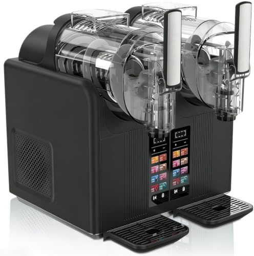 Macchina a Doppia Vasca per Granita e Gelato Soft – 2x2L, Comandi Touch, 7 Modalità Preselezionate, Lavaggio con un Tasto, Refrigerazione Rapida, Serbatoio in PC, Miscelazione Potente 360°