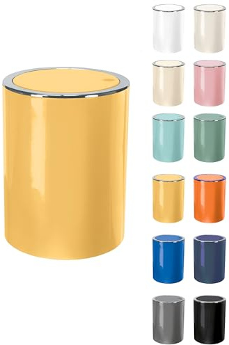 KW Clappe 5Ltr Plastic Swing Bathroom /Kitchen /Small Waste /Office Bin (Yellow)