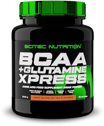 Scitec Nutrition BCAA + Glutamine Xpress - Essentielle Aminosäurenmischung - mit 5g 2:1:1 BCAAs - 5g Glutamin - angereichert mit Taurin, 600 g, Long Island-Eistee