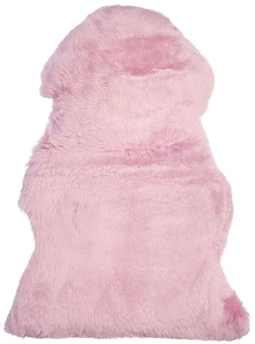Beliani Stilvolles Schaffell natürliches Leder rosa 65 x 110 cm Uluru