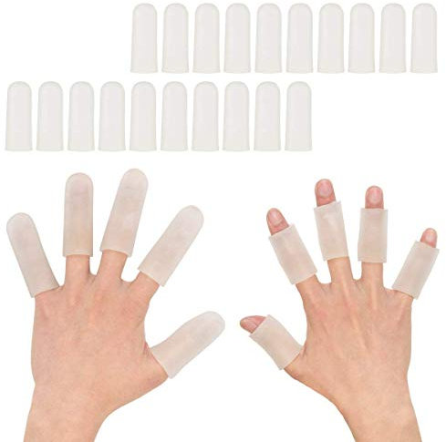 xutong Gel Finger Cots, Finger Protector Support (20 PCS) Guanti da dito, Manicotti adatti per dita di grilletto, Eczema a mano, incrinatura di, artrite alle dita e altro.