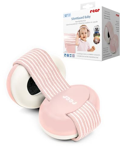 Reer Gehörschutz für Babys SilentGuard, besonders weich und leicht für den empfindlichen Babykopf, mitwachsend, rosa