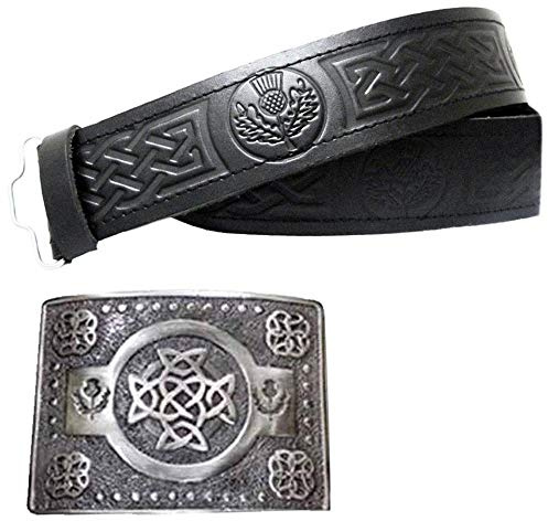 House of Highland 77 Herren Gürtelschnalle Gr. 100, Silver Antique Finish