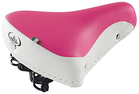 Selle Montegrappa Fahrradsattel Cruiser Bike Sattel Komfortsattel SM 08 F in 6 Farben SKAI Italy Weiss rosa