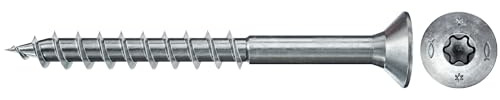 fischer - Vis à bois PowerFast II 3,0x45 Tête fraisée, empreinte TX, zingué blanc, filetage partiel/Boite de 500