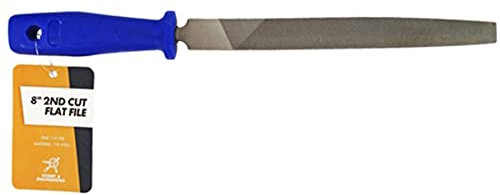 Dapetz ® 2nd Cut Flat File Medium Engineers File for Metal, Plastic & Wood, 8 (200mm) – T10 Steel, Ergonomic Handle, Multi-Material Use, Precision Filing Tool