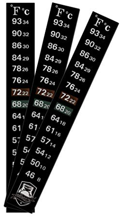 3 Pack Fermentation Adhesive Strip Thermometer - Displays Temperature in Degrees Celsius & Fahrenheit - Great for Kombucha, Beer, Wine, Vegetable Fermentation (46 to 93, Degrees Fahrenheit)