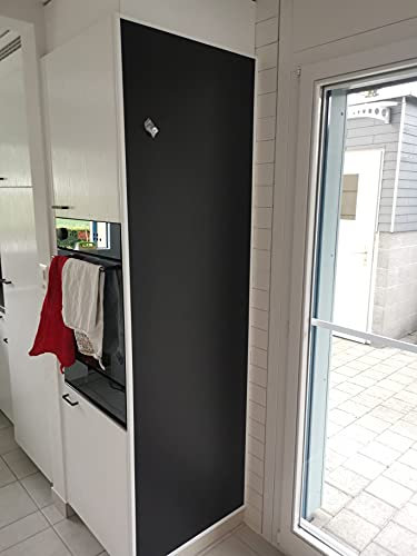 Premium- Klebefolie Tafel für Magnete - verschiedene Größen - Selbstklebende Magnetfolie Kühlschrankfolie Farbe: Schwarz - inkl. Kreidestift + 10 Neodym-Magnete (200x50)