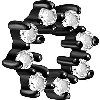 PIERCINGLINE Chirurgenstahl Anhänger für Clicker Piercing-Ringe & Kreolen KRISTALLKREIS Ohr Helix Schwarz