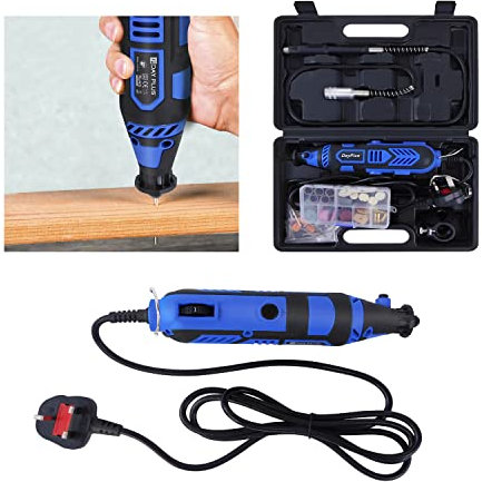 Utensile rotativo multifunzione, set di utensili rotanti, 135 W, 80 pezzi, velocità variabile 10000 – 32000 rpm, per artigiani fai da te, levigatura, incisione, lucidatura, pulizia