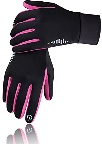 SIMARI Kinder Handschuhe Thermo Winterhandschuhe Fahrradhandschuhe Laufhandschuhe Anti-Rutsch Touch Screen Skifahren Outdoor Sport für mädchen Jungen 2-11 Jahre SMRG106 (Rosa L)