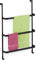Relaxdays Handtuchhalter Tür, ohne Bohren, 3 Stangen & 2 Haken, HxBxT: 85 x 54,5 x 15 cm, Badetuchhalter, Stahl, schwarz