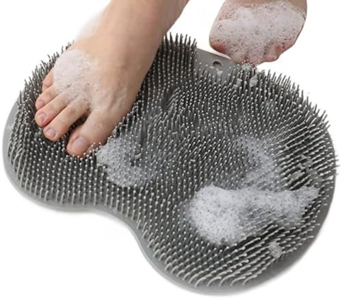 Brosse en silicone antidérapante, tapis de massage avec ventouse et brosse de lavage des pieds
