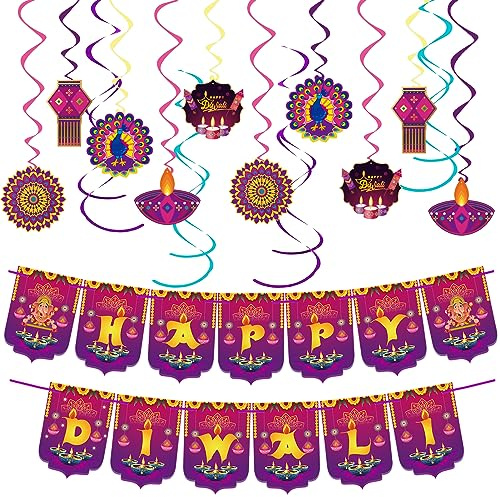 Decorations Ornaments Banner (Purple - Diwali Banner)