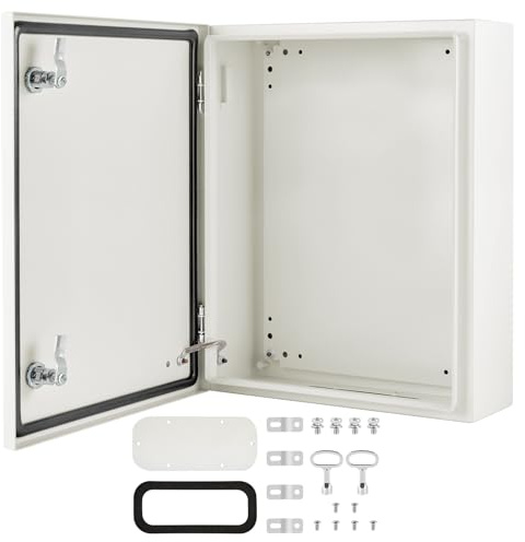 TOTUFY Steel Electrical Junction Box 20'' x 16'' x 10'', IP66 Waterproof Outdoor Metal Electrical Enclosure Box, Universal Electrical Project Box with Lock & Mounting Plate