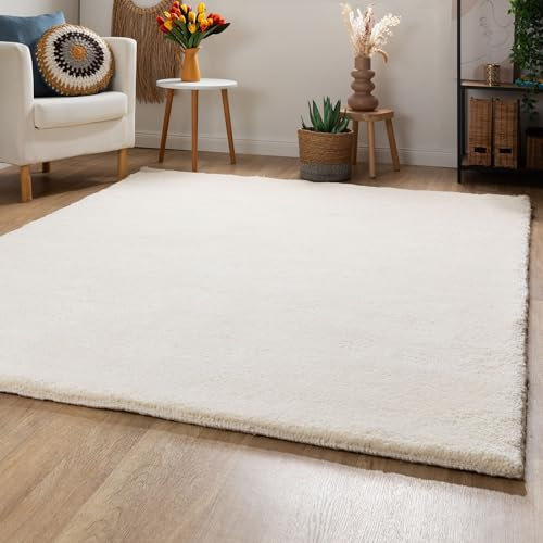 Steffensmeier Berber Teppich Taza | Schurwolle, Uni, Größe: 250x350 cm, Original aus Marokko, Teppich für Wohnzimmer, Schlafzimmer