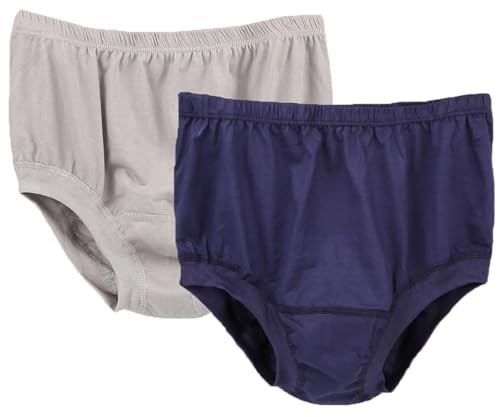 Lot De 2 Slips 100% Coton pour Hommes Âgés sous-vêtements Taille Haute Grande Taille Couleur Unie Amples Doux Doux pour La Peau (Color : 03, Size : 5XL)