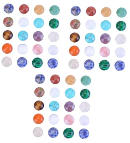 STOBOK 60 Stk Schmuck Zeit Accessoires Achat Cabochons mit flacher Rückseite Modepuppe Modestein-Cabochons Zeitsteinzubehör zum Selbermachen Kristall Verstreute Perlen Glas Baby