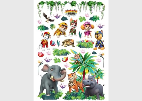 Paw Patrol Dschungel Kinderzimmer Wandstickers, Wandtattoo junge deko von AG Design | 42,5 x 65 cm | ADK 1676