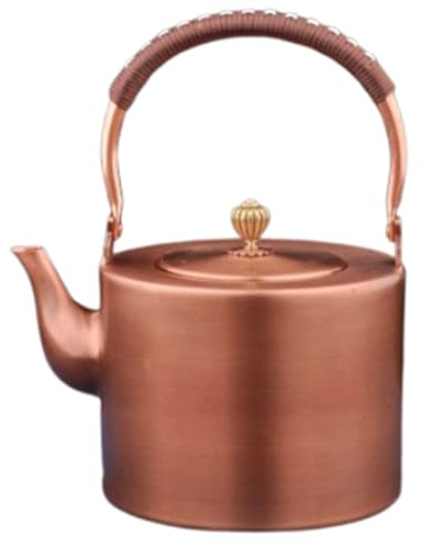 Retro Teekessel, 2L Wasserkessel Induktion Flötenkessel Vintage Kupferkessel, Teekanne Aus Massivem Kupfer, Handgefertigt Wasserkessel Camping Kessel Für Induktionsherd Gasherd C
