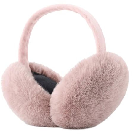 Whakano Ohrenwärmer für Damen & Frauen,Warme Ohrenschützer Faltbare,Weiche Plüsch Stirnband,Kälteschutz Winterzubehör,Ohrenschützer für Wintersport,Radfahren,Reisen,Outdoor,Wandern,Ski,Rosa