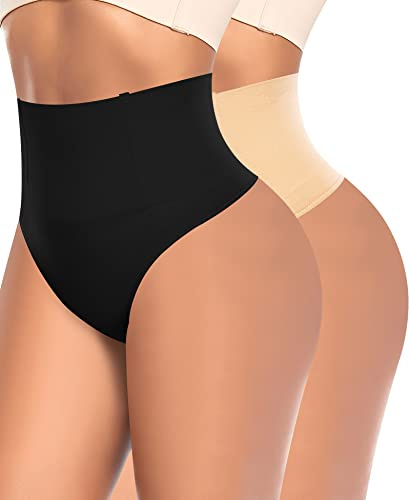 YARRCO Perizoma Modellante Pancia Piatta Donna (#19 Nero+Beige,M)