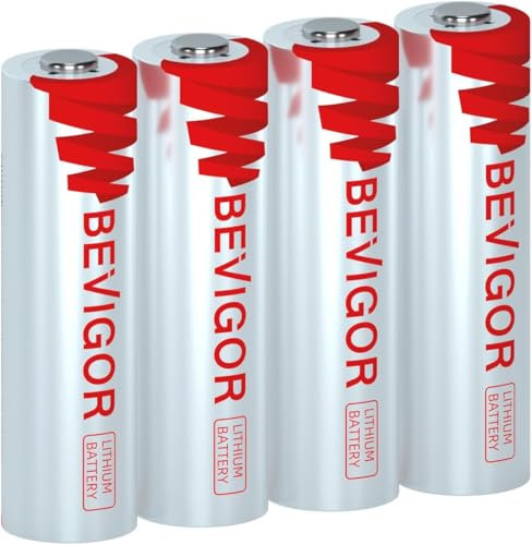 BEVIGOR AA Lithium Batteries, Double A Battery, 3000mAh 1.5V High Capacity AA Battery - Pack of 4 [ Disposable Batteries ]