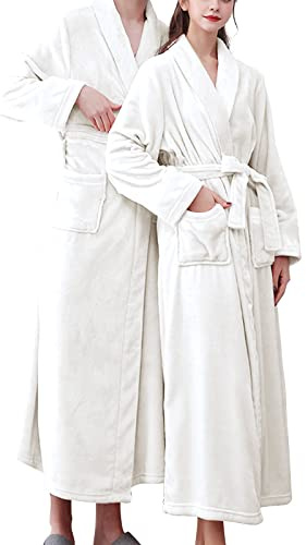 Langer Damen-Bademantel aus Plüsch-Fleece, klassischer burgunderroter Morgenmantel für Damen, warmer Bademantel mit Gürtel, weicher Burgunderrot, Loungemantel, gemütliche Fleece-Nachtwäsche für Damen,