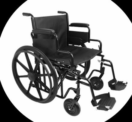 PEPE Mobility Sedia a Rotelle Bariatrica Pieghevole (225 Kg), Carrozzina Robusta per Taglie Forti, Struttura Larga in Acciaio, con Freni