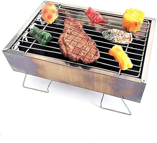 Parrilla de carbón para Barbacoa, Parrilla de Barbacoa Plegable portátil, Parrilla de Acero Inoxidable para Exteriores para el hogar, Parrilla de Barbacoa de Escritorio para Cualquier Lugar