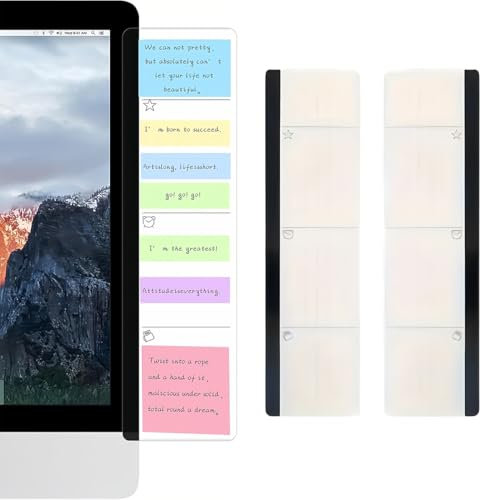 2 Pièces Accessoires Bureau Travail, Moniteur, Tableau Mémo, Tableau de Message, Fournitures de Bureau pour homme et femme, support de notes autocollantes pour ordinateur