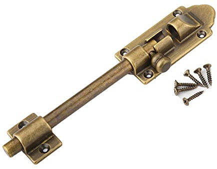 Türschloss, Zylinderriegel, verdickter Kupfer-Zylinderriegel, 7,6 cm, Schieberiegelriegel, Badezimmerschloss, antiker Türriegel mit Befestigungsschrauben(Antique Copper,10.5cm)