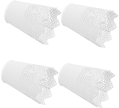 CLISPEED 4pcs Makeup Organiser Dustproof Lace Design Storage Cosmetic Iron Box Toiletry Container