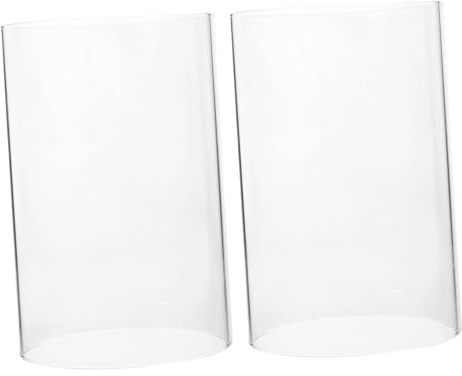 BIUDECO 2 Pezzi Coperture Trasparenti per Candele Cilindriche Vetro Portacandele Antivento con Design Semplice e Funzione Protettiva per Decorazioni Casa e Feste