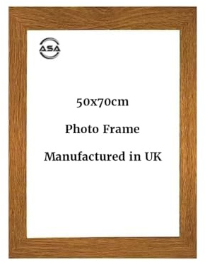 ASA® Modern Wooden 50x70cm Oak Photo Frame with Shatterproof Perspex Front Sheet & Wall Hanging Hooks Premium Picture Frame for Home and Office Decor Poster Frame Perfect for Jigsaw Puzzles