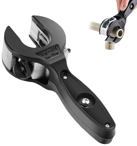 Divove Ratchet Pipe Cutter 8-29mm, Tubing Cutter Tool for Copper Plastic PVC Conduit Stainless Steel Aluminium, with Single Hand Operation and Access to Tight Spaces (Black)