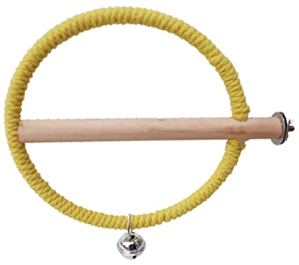 Vogelspielzeug Naturholz Barsch Papagei Holzständer Käfig Training Kauspielzeug Baumwollseil mit Glocke für Papageien Papageienbarsch stehend Holz